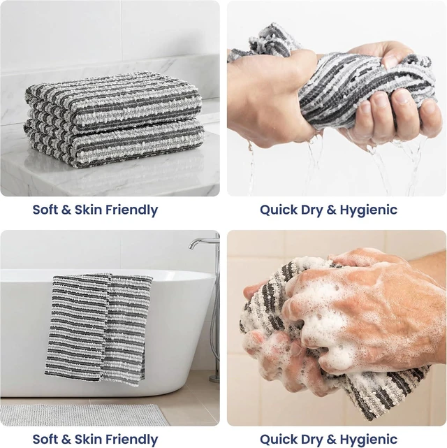 Alt view image 4 of 7 - Premium Loofah Alternative for Men and Women, Japanese Back Scrubbing Wash Cloth - Deep Clean Body Exfoliating Towel