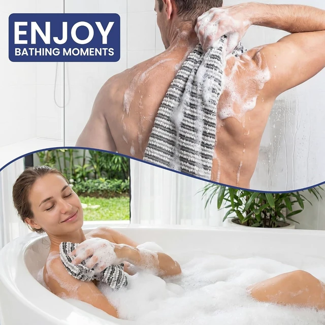 Alt view image 5 of 7 - Premium Loofah Alternative for Men and Women, Japanese Back Scrubbing Wash Cloth - Deep Clean Body Exfoliating Towel