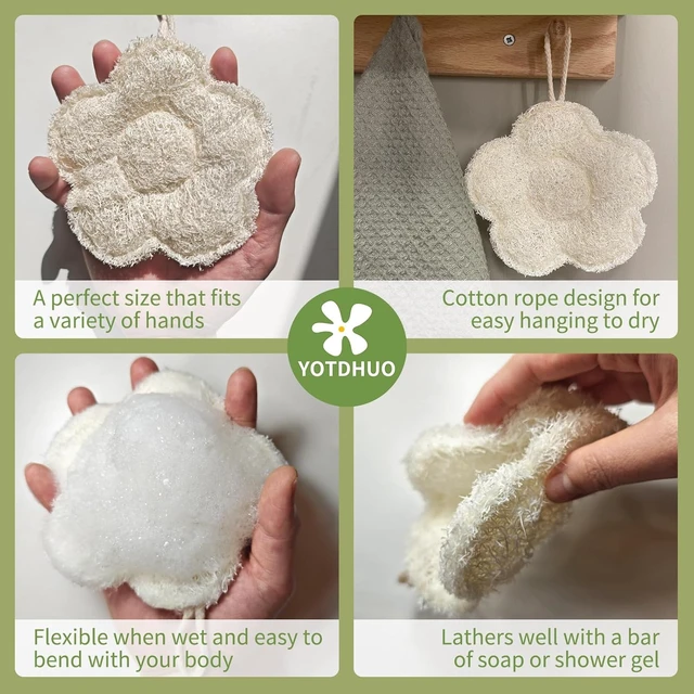 Alt view image 5 of 6 - Quick-Drying & Lightweight Body Scrubber, Natural Egyptian Loofah Sponge for Travel - Exfoliating
