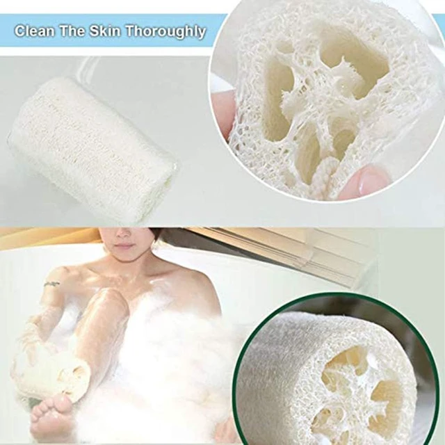 Alt view image 4 of 7 - SPA Bath Scrubber to Remove Dead Skin, Natural Loofah Sponge Set for Body Exfoliation