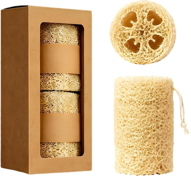 Main image of Dead Skin Removal Loofah for Shower and Kitchen Use, Eco-Friendly Plant Fiber Bath Sponge with Hanging Rope, Pure Natural Dried Luffa Body Exfoliator
