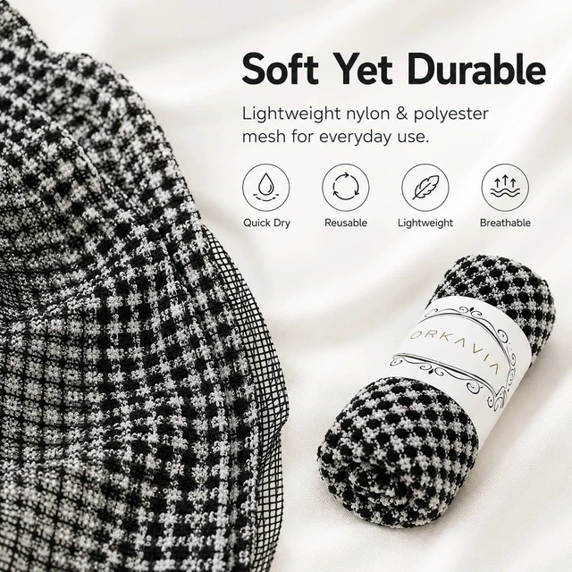 Alt view image 7 of 7 - Loofah Bath Towel for Women, Long Back Cleaning Cloth for Deep Cleansing, Exfoliating Shower Washcloth Towel, African Net Sponge Body Scrubber