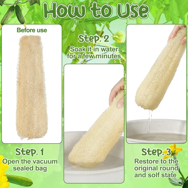 Alt view image 4 of 7 - Natural Organic Loofah Bath Body Scrubber Sponges