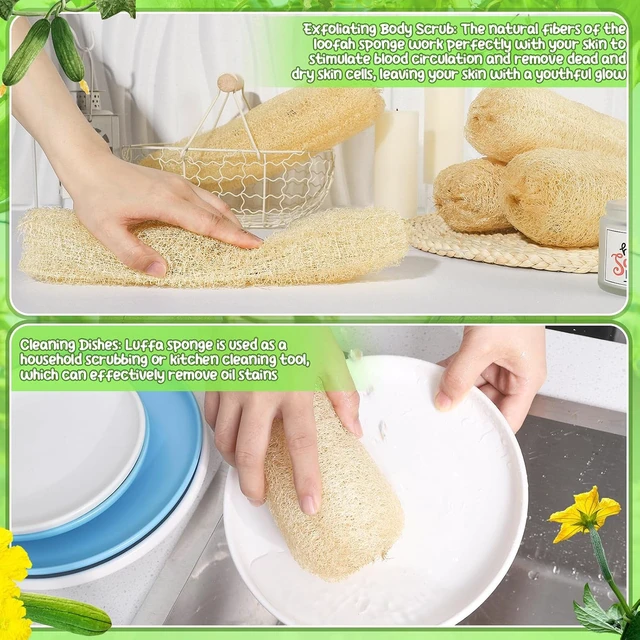Alt view image 6 of 7 - Natural Organic Loofah Bath Body Scrubber Sponges