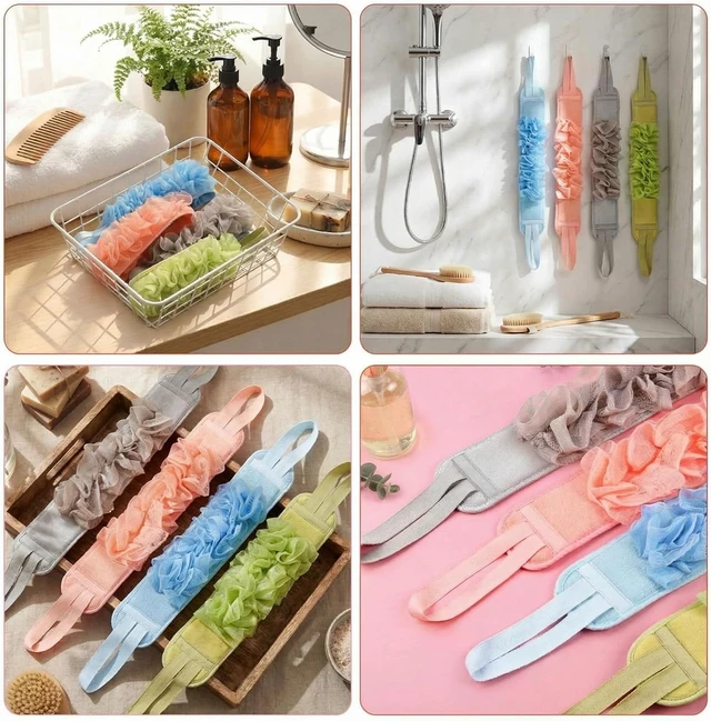Alt view image 6 of 7 - Exfoliating Shower Back Scrubber Washcloth Set