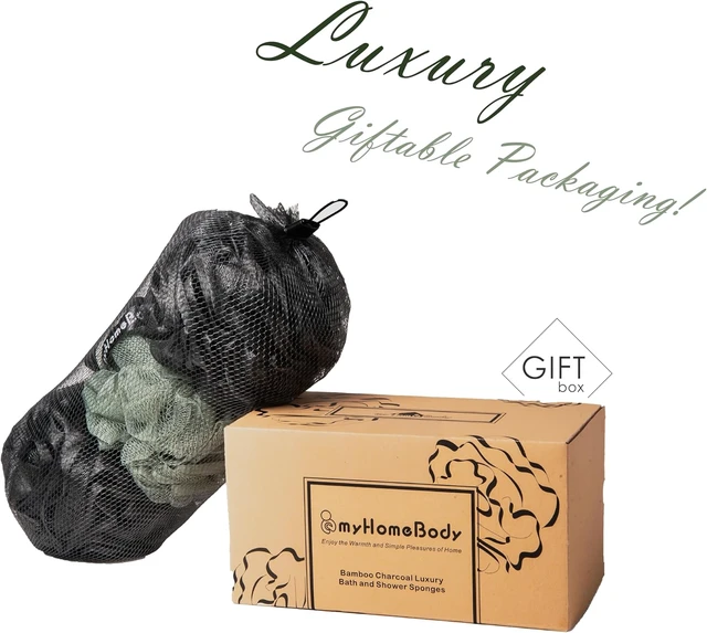 Alt view image 6 of 6 - Large Loofah Bath Sponge Body Exfoliator