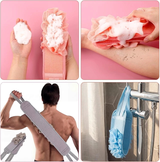 Alt view image 5 of 7 - Exfoliating Shower Back Scrubber Washcloth Set