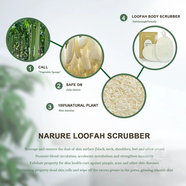 Alt view image 4 of 7 - Pure Natural Loofah Sponge for Body Exfoliation and Shower Cleaning