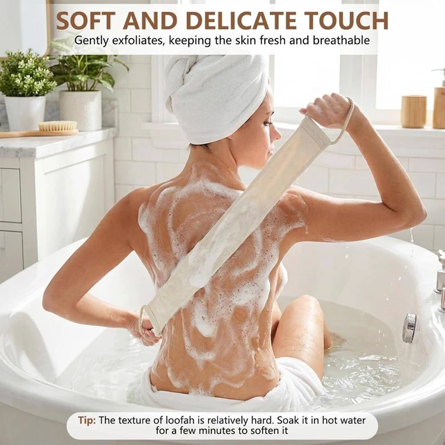 Alt view image 4 of 7 - Natural Loofah Exfoliating Body Back Scrubber Bath Shower Sponge Luffa Wash Tool for Women Men Face Body Dishes Cleaning