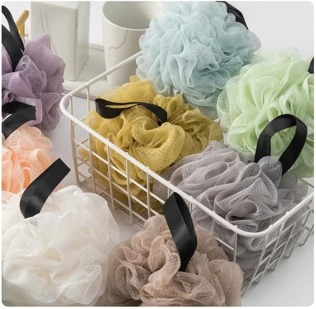 Alt view image 6 of 6 - Unisex Bath Sponge Set, Natural Loofah Body Scrubber Balls for Shower Exfoliation and Cleaning