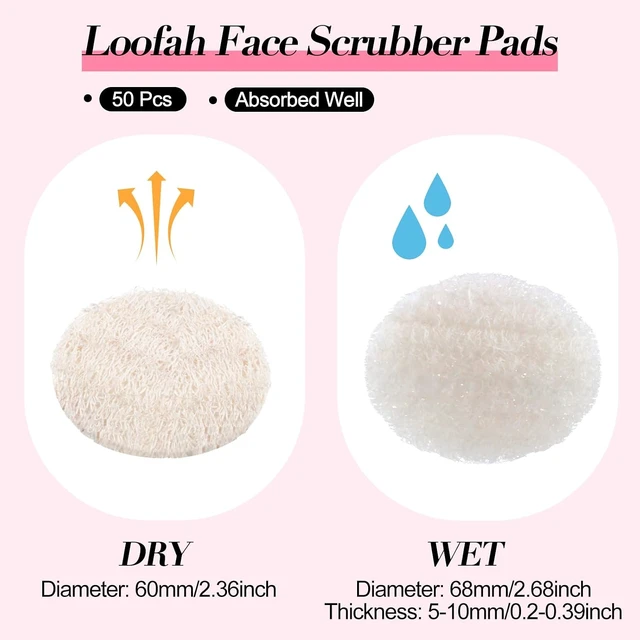 Alt view image 2 of 6 - Natural Loofah Exfoliating Pads for Face and Body Scrub