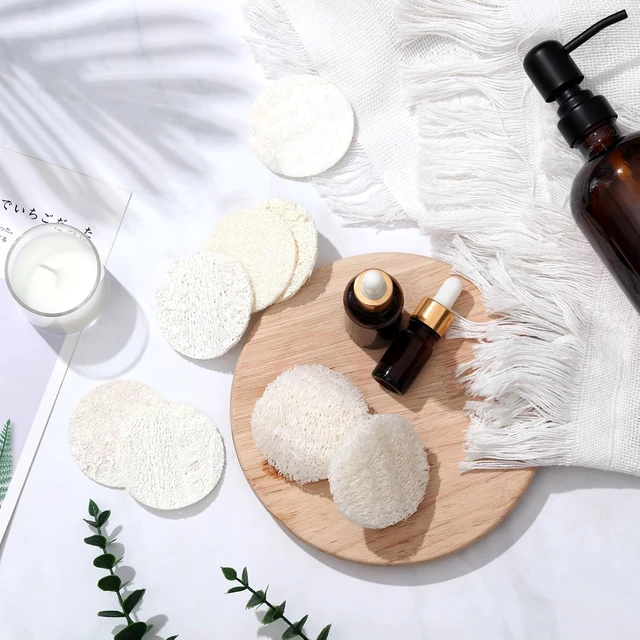 Alt view image 5 of 6 - Natural Loofah Exfoliating Pads for Face and Body Scrub