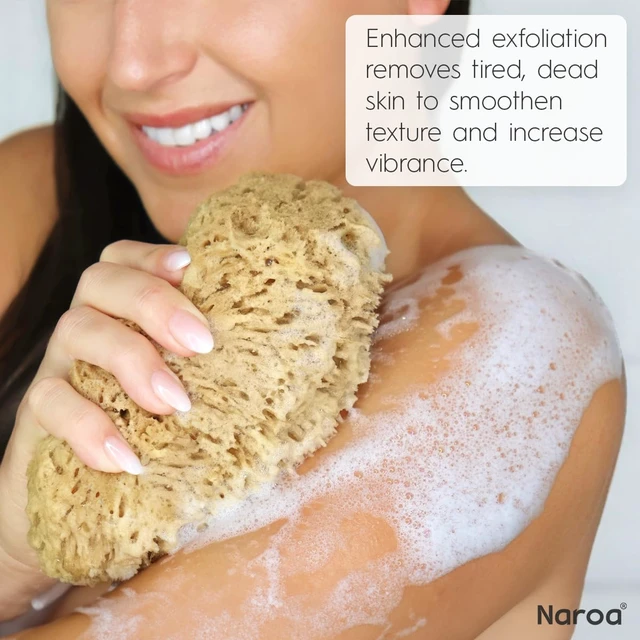 Alt view image 4 of 7 - Natural Exfoliating Sea Loofah Sponge for Bathing | Eco-Friendly Unbleached Body Scrubber Puff | Sustainable Plastic-Free Shower Tool
