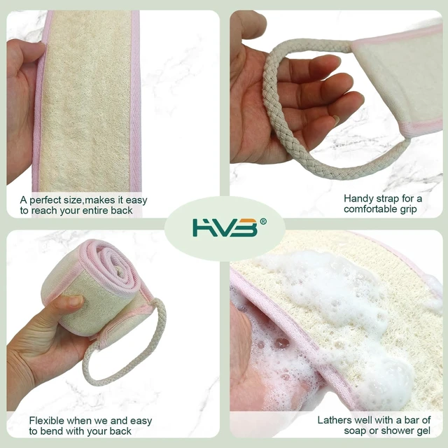 Alt view image 3 of 5 - Deep Cleansing & Skin Revitalizing, Exfoliating Body Wash Tool, Natural Loofah Back Scrubber for Shower