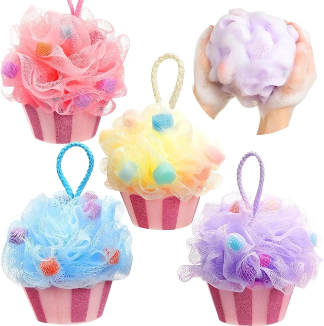 Main image of Cartoon Cupcake Shape Bath Loofah Sponges for Birthday Gift