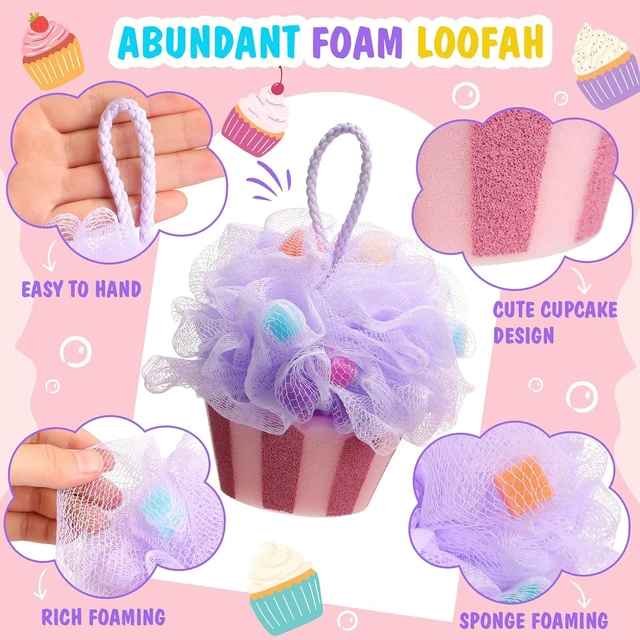 Alt view image 3 of 6 - Cartoon Cupcake Shape Bath Loofah Sponges for Birthday Gift