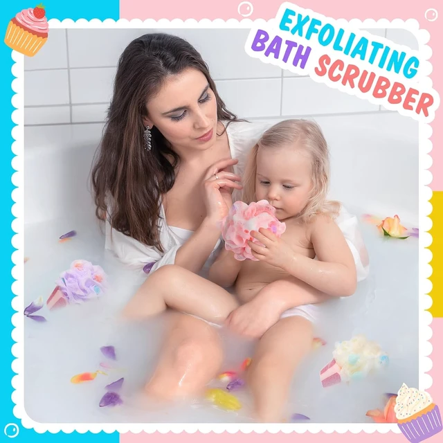 Alt view image 6 of 6 - Cartoon Cupcake Shape Bath Loofah Sponges for Birthday Gift