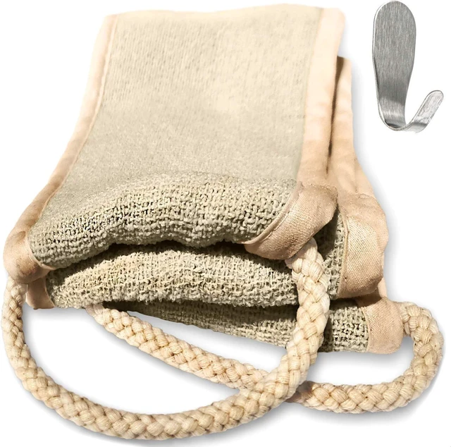 Main image of Toem® Double-Sided Exfoliating Back Scrubber Strap with Handle for Shower Bathing