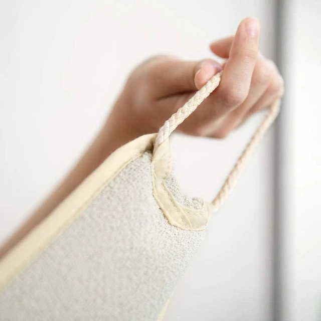 Alt view image 3 of 7 - Toem® Double-Sided Exfoliating Back Scrubber Strap with Handle for Shower Bathing