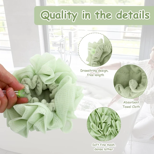 Alt view image 4 of 7 - Deep Cleansing Body Scrubber for Smooth Skin in Bath & Shower, Natural Loofah Soap Bars for Exfoliation