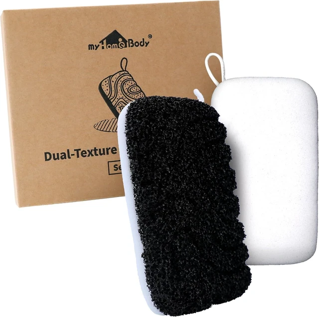 Main image of Dual-Texture Loofah Bath Sponge for Men Exfoliation