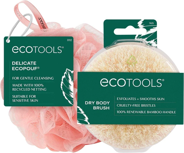 Main image of Dry Body Brush and Exfoliating Loofah Set