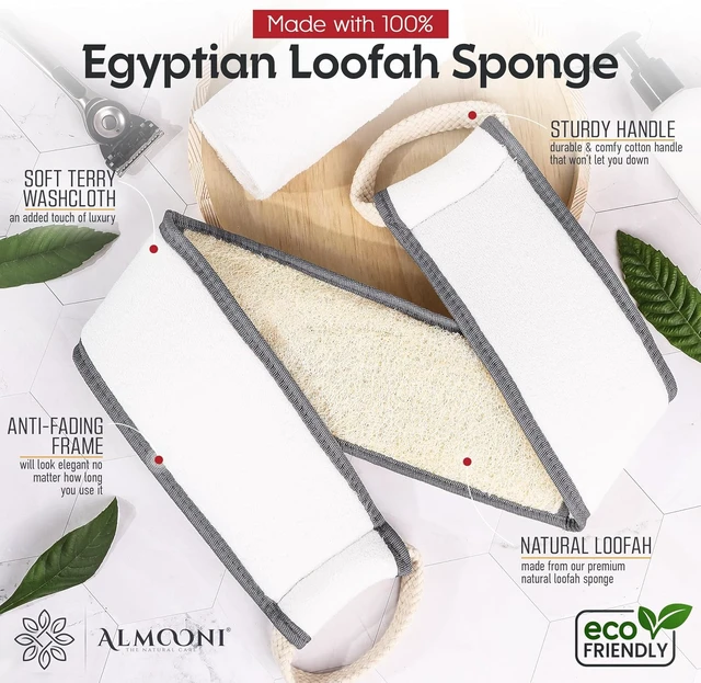 Alt view image 2 of 7 - Loofah Sponge, Men's Back Scrubber for Shower