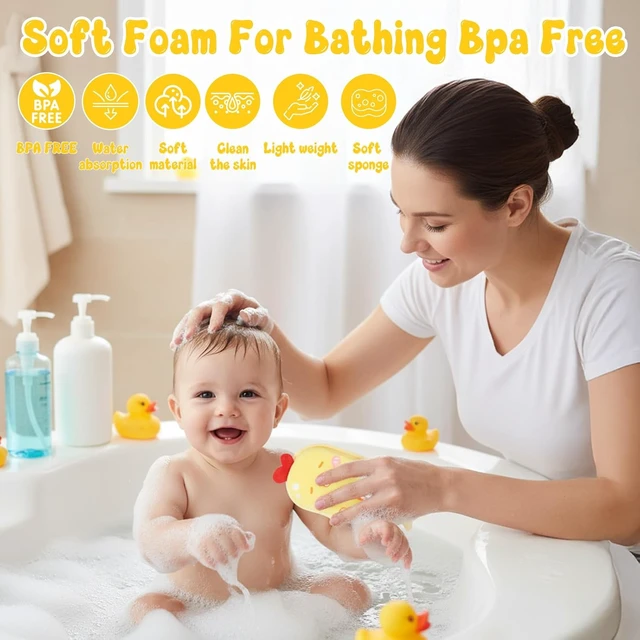 Alt view image 4 of 7 - Baby & Women - Soft Absorbent Exfoliating Body Scrubber for Shower Washing, Cute Cartoon Mesh Bath Loofah Sponge Set for Kids