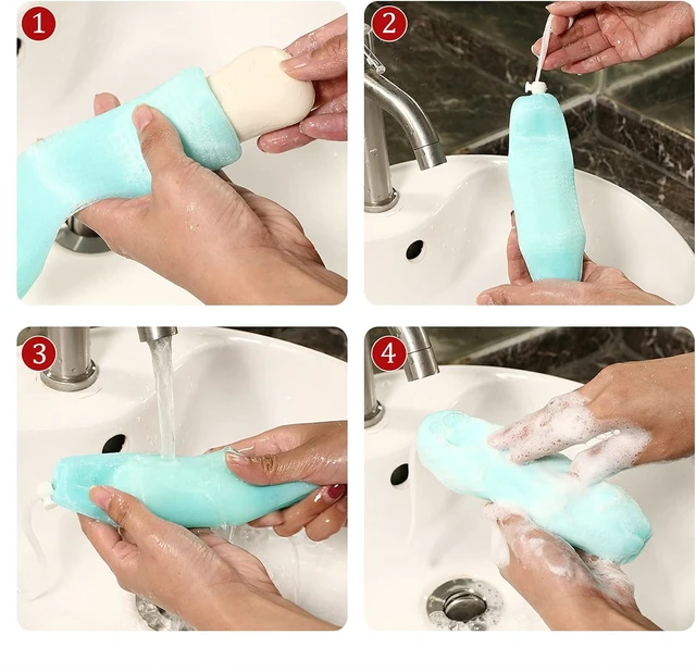 Alt view image 3 of 7 - Mesh Soap Bags Loofah for Bar Exfoliating Shower Pouches