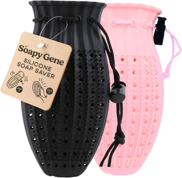 Main image of Gentle Body Scrubber Saver Net, Loofah Pouch for Bar Soap, Exfoliating Mesh Soap Bag