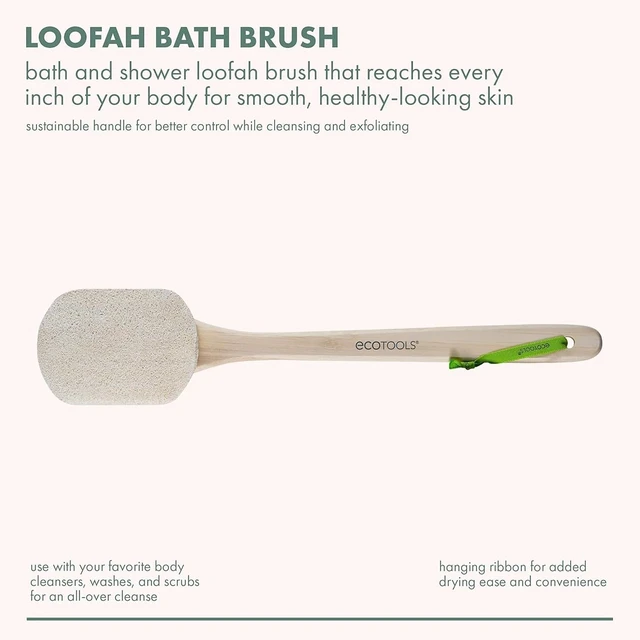 Alt view image 2 of 7 - Exfoliating Shower Set, Loofah Bath Brush & Green Delicate EcoPouf
