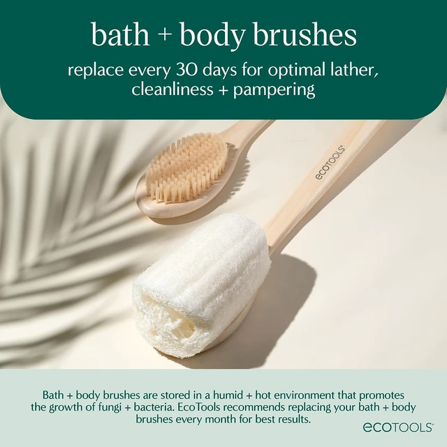 Alt view image 5 of 7 - Exfoliating Shower Set, Loofah Bath Brush & Green Delicate EcoPouf
