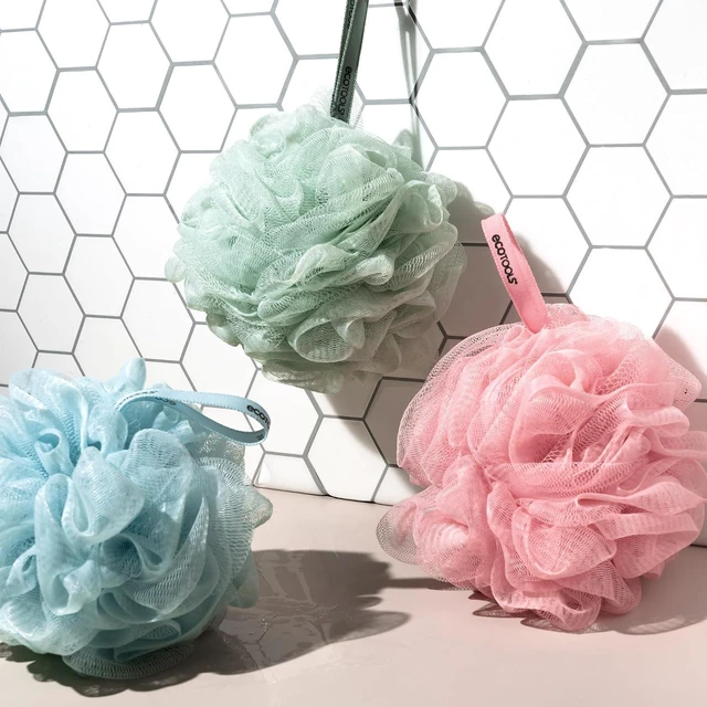Alt view image 6 of 7 - Exfoliating Shower Set, Loofah Bath Brush & Green Delicate EcoPouf