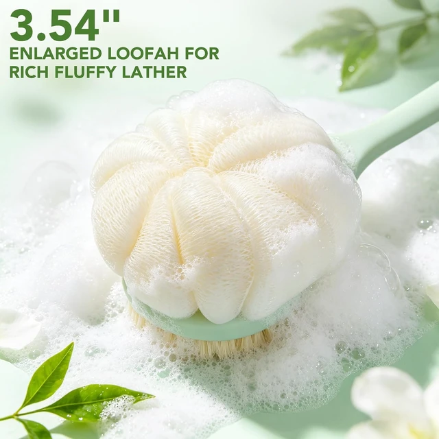 Alt view image 3 of 7 - Long Handle Shower Back Scrubber Loofah Body Brush