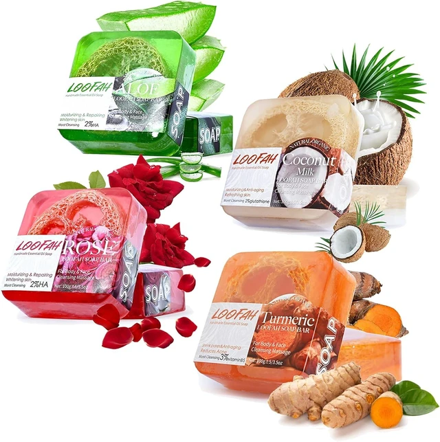 Main image of Natural Loofah Exfoliating Soap for Face and Body
