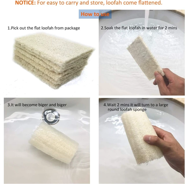 Alt view image 3 of 6 - 6 Pack Natural Organic Loofah Sponge Body Scrubber Spa Exfoliating Wash Luffa