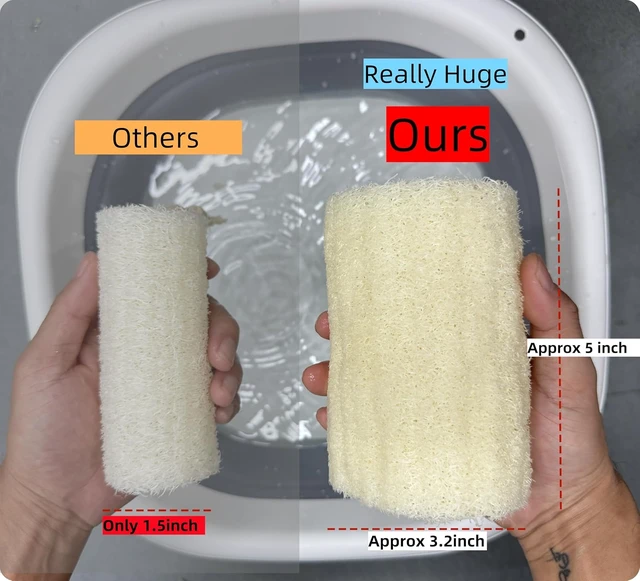 Alt view image 2 of 6 - 6 Pack Natural Organic Loofah Sponge Body Scrubber Spa Exfoliating Wash Luffa