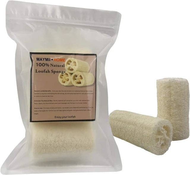 Alt view image 4 of 6 - 6 Pack Natural Organic Loofah Sponge Body Scrubber Spa Exfoliating Wash Luffa