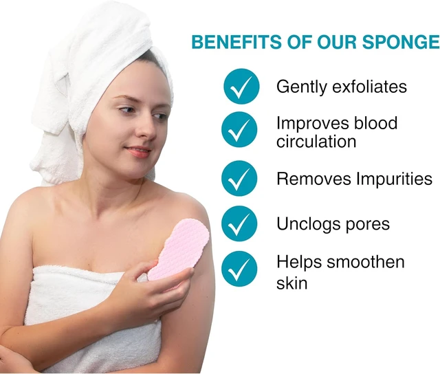 Alt view image 2 of 7 - Soft Body Exfoliating Bath Sponge Set for Adults & Kids - Deep Cleansing Shower Scrubber to Remove Dead Skin