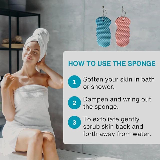 Alt view image 4 of 7 - Soft Body Exfoliating Bath Sponge Set for Adults & Kids - Deep Cleansing Shower Scrubber to Remove Dead Skin