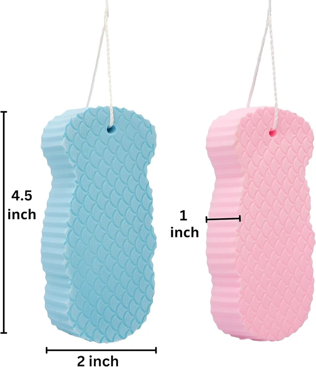 Alt view image 3 of 7 - Soft Body Exfoliating Bath Sponge Set for Adults & Kids - Deep Cleansing Shower Scrubber to Remove Dead Skin