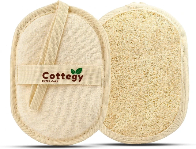 Main image of Pure Natural Egyptian Loofah Body Scrubber for Gentle Exfoliation - Eco-Friendly Bath Sponge for Face & Skin Care