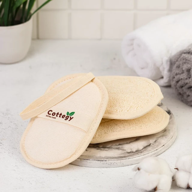 Alt view image 4 of 7 - Pure Natural Egyptian Loofah Body Scrubber for Gentle Exfoliation - Eco-Friendly Bath Sponge for Face & Skin Care