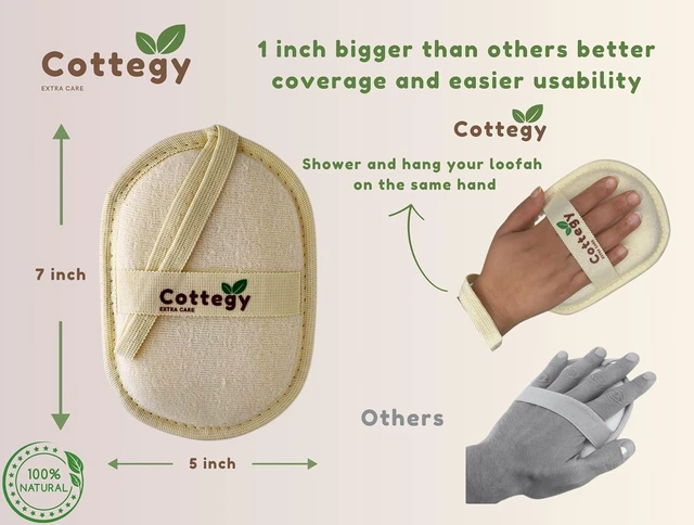 Alt view image 5 of 7 - Pure Natural Egyptian Loofah Body Scrubber for Gentle Exfoliation - Eco-Friendly Bath Sponge for Face & Skin Care