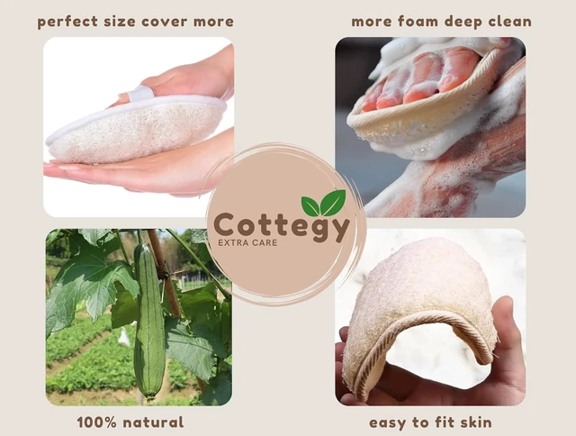 Alt view image 6 of 7 - Pure Natural Egyptian Loofah Body Scrubber for Gentle Exfoliation - Eco-Friendly Bath Sponge for Face & Skin Care