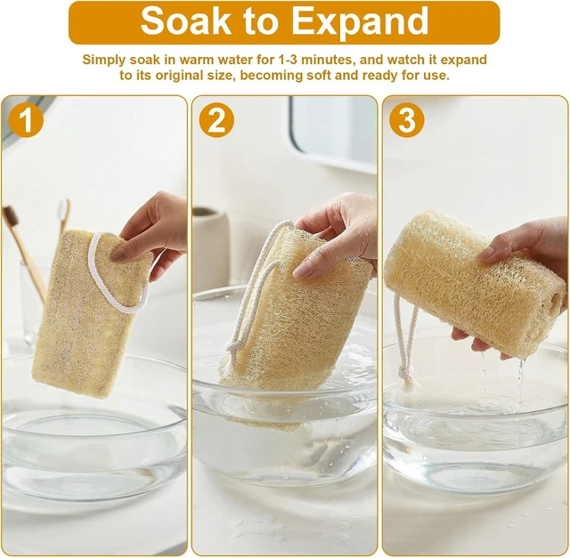 Alt view image 3 of 7 - Organic Natural Loofah Sponge Eco-Friendly Biodegradable Luffa Body Scrubber Exfoliating Bath Shower Tool for Deep Cleaning