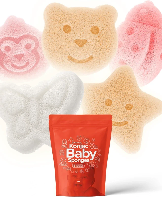 Main image of Natural Konjac Bath Sponge for Infants and Toddlers | Organic Plant-Based Kids Shower Puff | Cute Animal Shapes