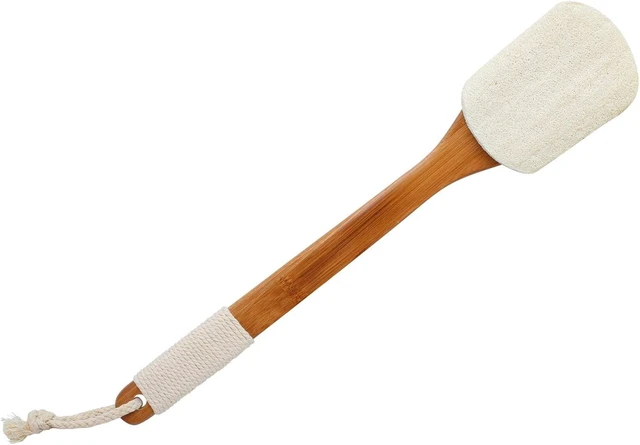 Main image of Pure Natural Body Scrub Loofah with Extended Wooden Grip