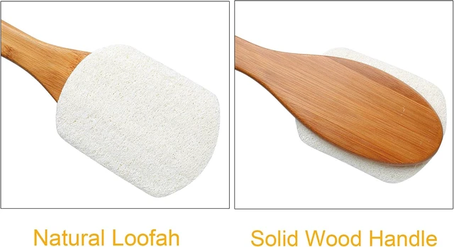 Alt view image 3 of 6 - Pure Natural Body Scrub Loofah with Extended Wooden Grip