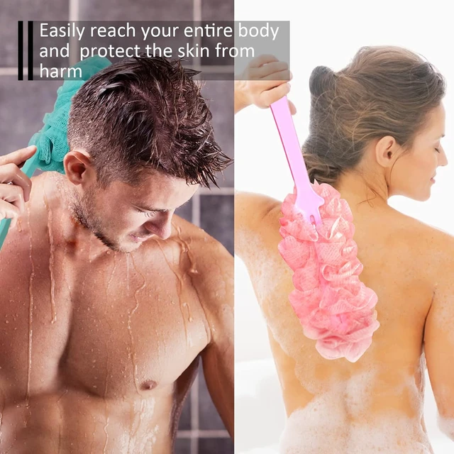 Alt view image 4 of 7 - Dual Pack Bath Back Scrubber Sponge Loofah for Shower Use